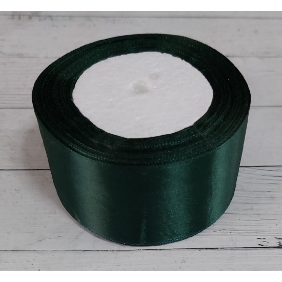 ОПТ Ленты атласные однотонные 5 см*25 ярдов цв. темно-зеленый 49, цена за катушку